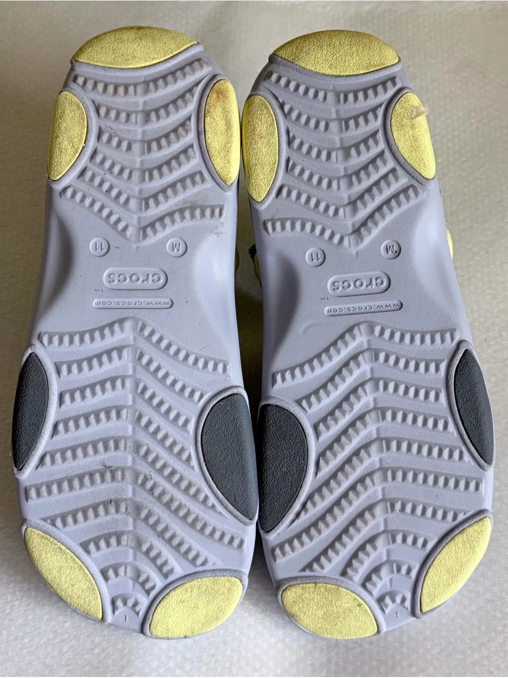 CROCS Kids Lavender Sandals with Yellow‎ Accents